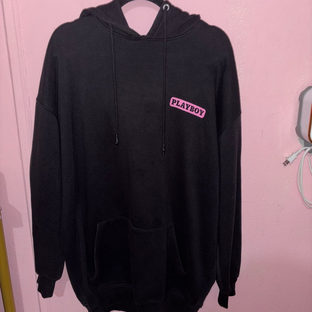 PLAYBOY Black Hoodie Sweater Dress